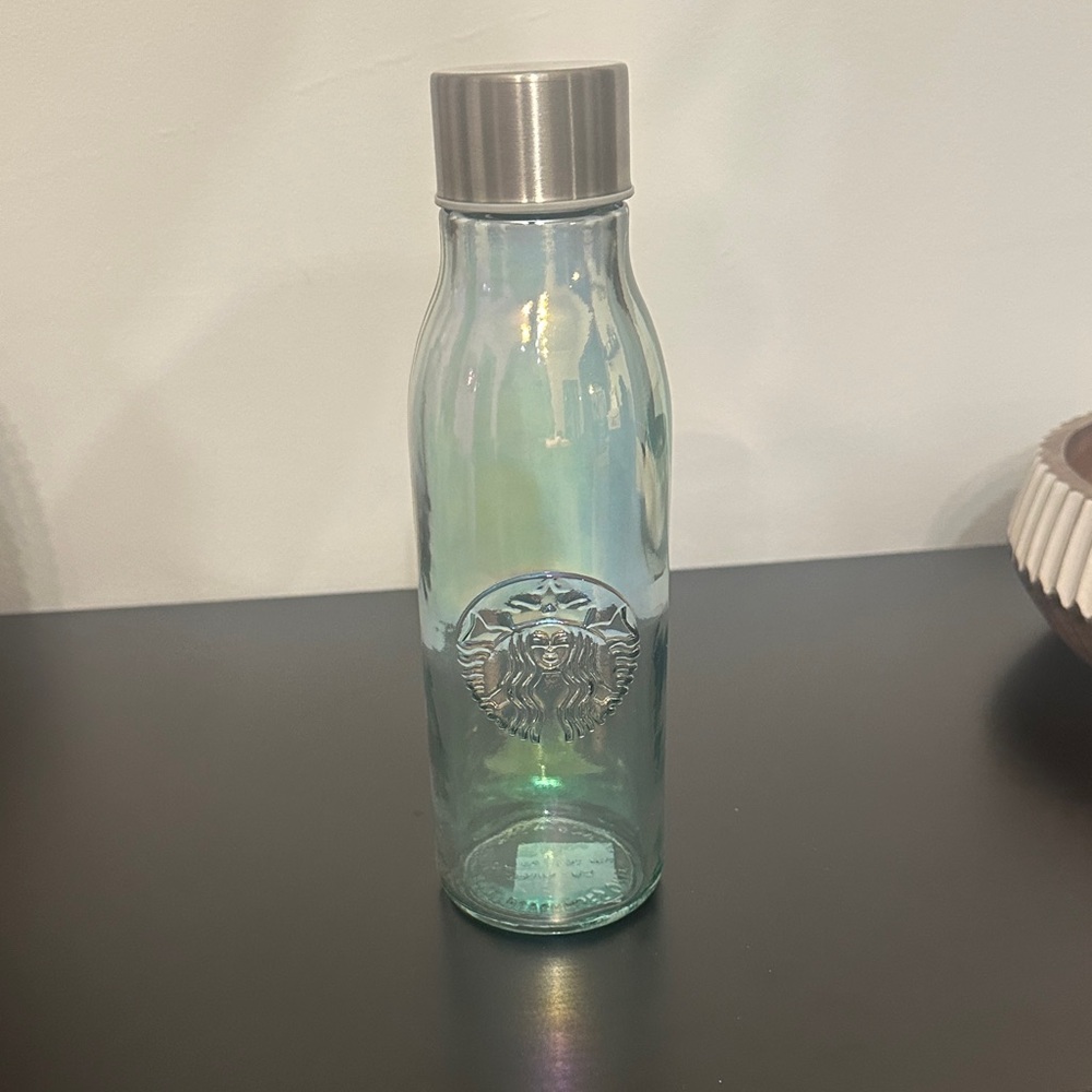 Starbucks Iridescent Water Bottle with Silver Lid- Never Used